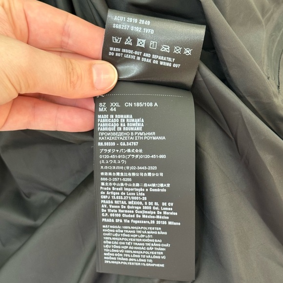 Prada Linea Rossa Down Puffer Coat Neon Yellow LR-HX015 Size XXL - Picture 12 of 14